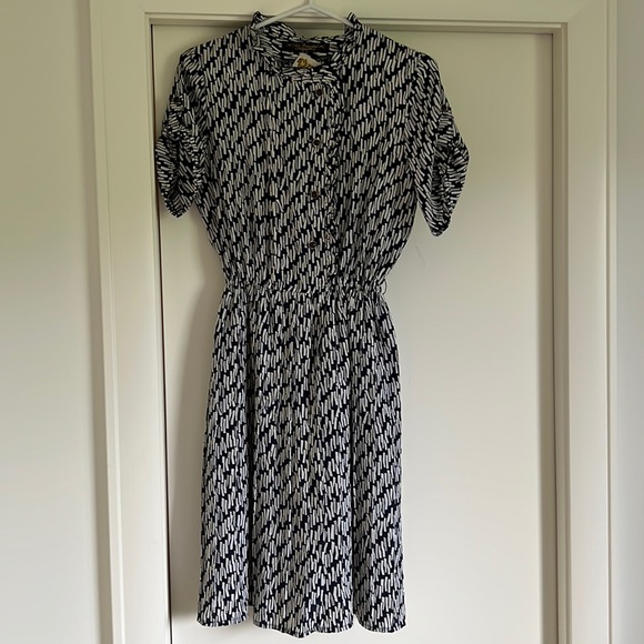 Reworked Navy and White Vintage Dress - Picture 1 of 7